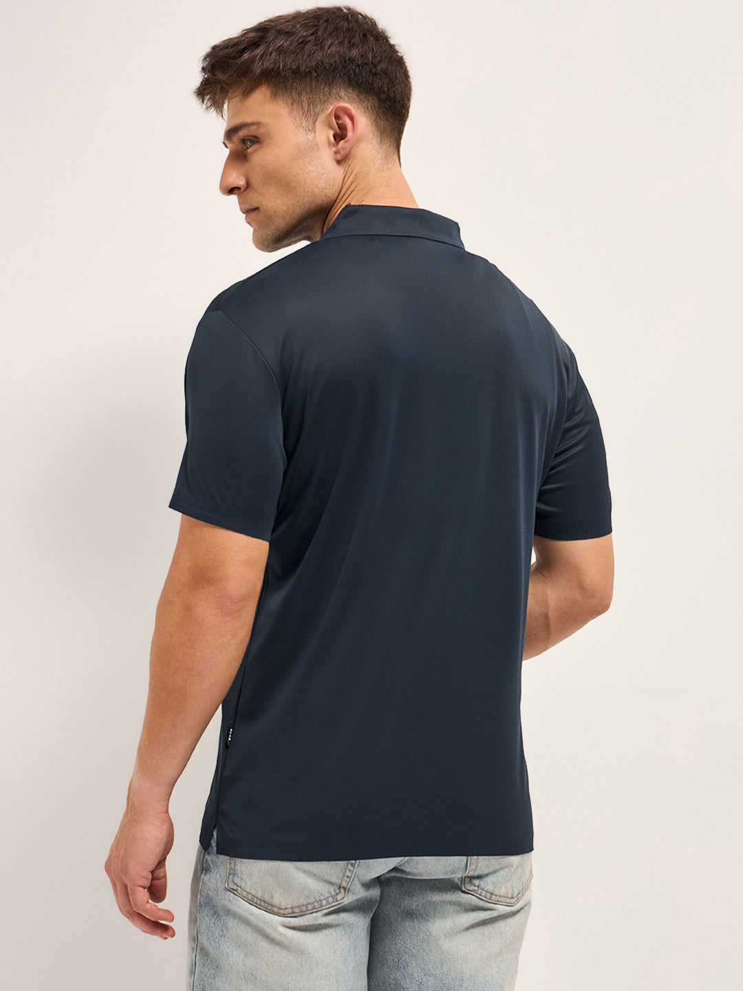 Men's Solid Slim Fit Performance Polo POL-AVENUE-BL