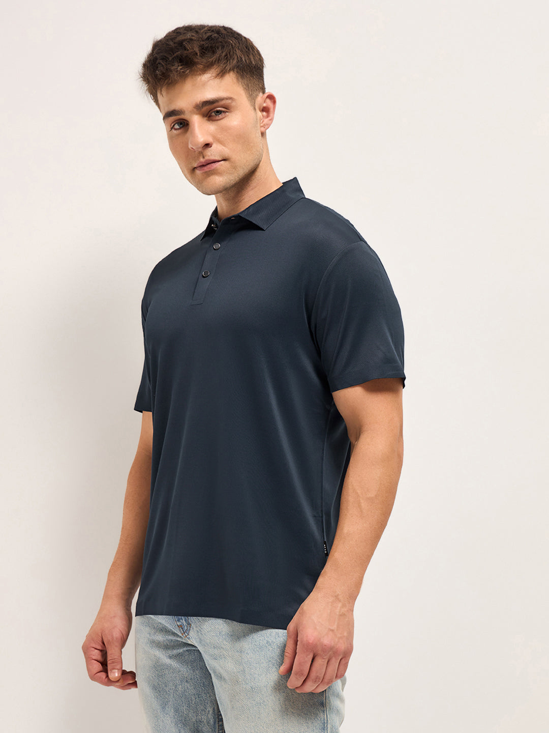 Men's Solid Slim Fit Performance Polo POL-AVENUE-BL