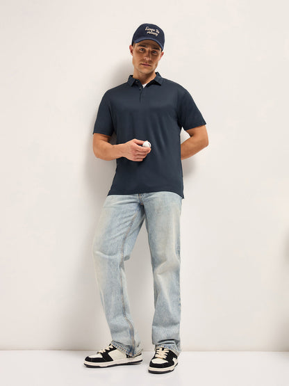 Men's Solid Slim Fit Performance Polo POL-AVENUE-BL