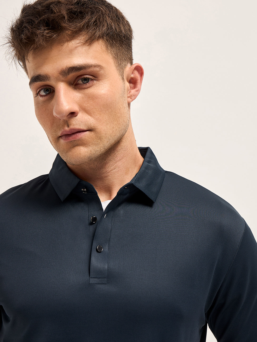 Men's Solid Slim Fit Performance Polo POL-AVENUE-BL