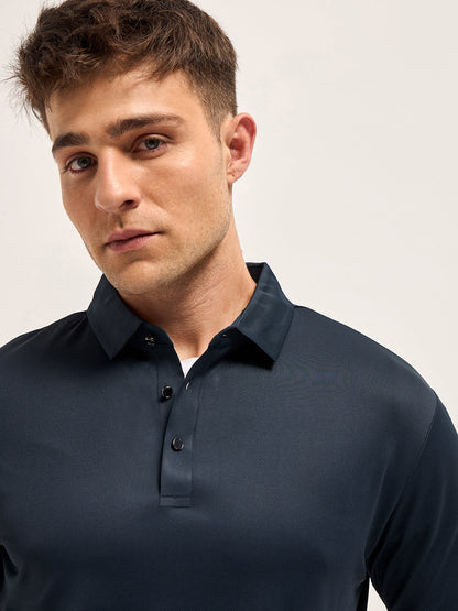 Men's Solid Slim Fit Performance Polo POL-AVENUE-BL