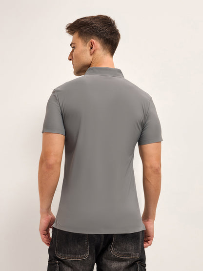 Men's Solid Slim Fit Performance Polo POL-BESTEN-GY