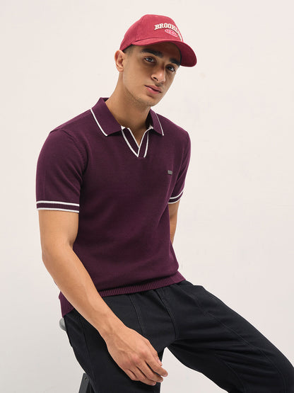 Men's Cotton Textured Knitted Slim Fit Polo POL-BETSY-MR