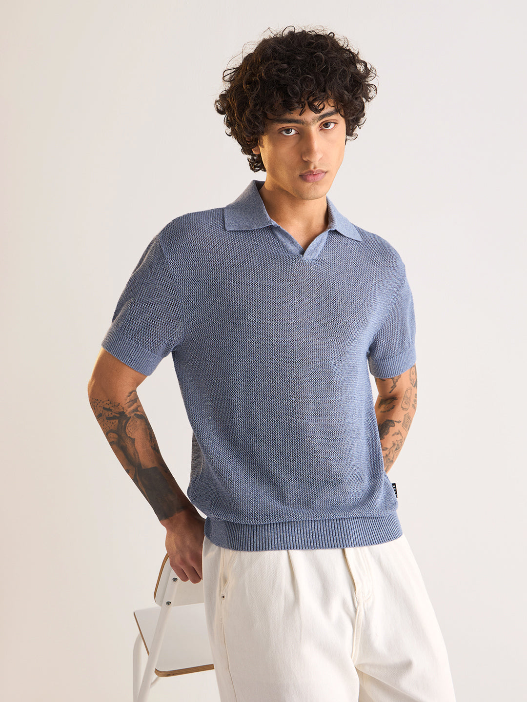 Men's Pure Cotton Slim Fit Polo POL-BOVD-BL