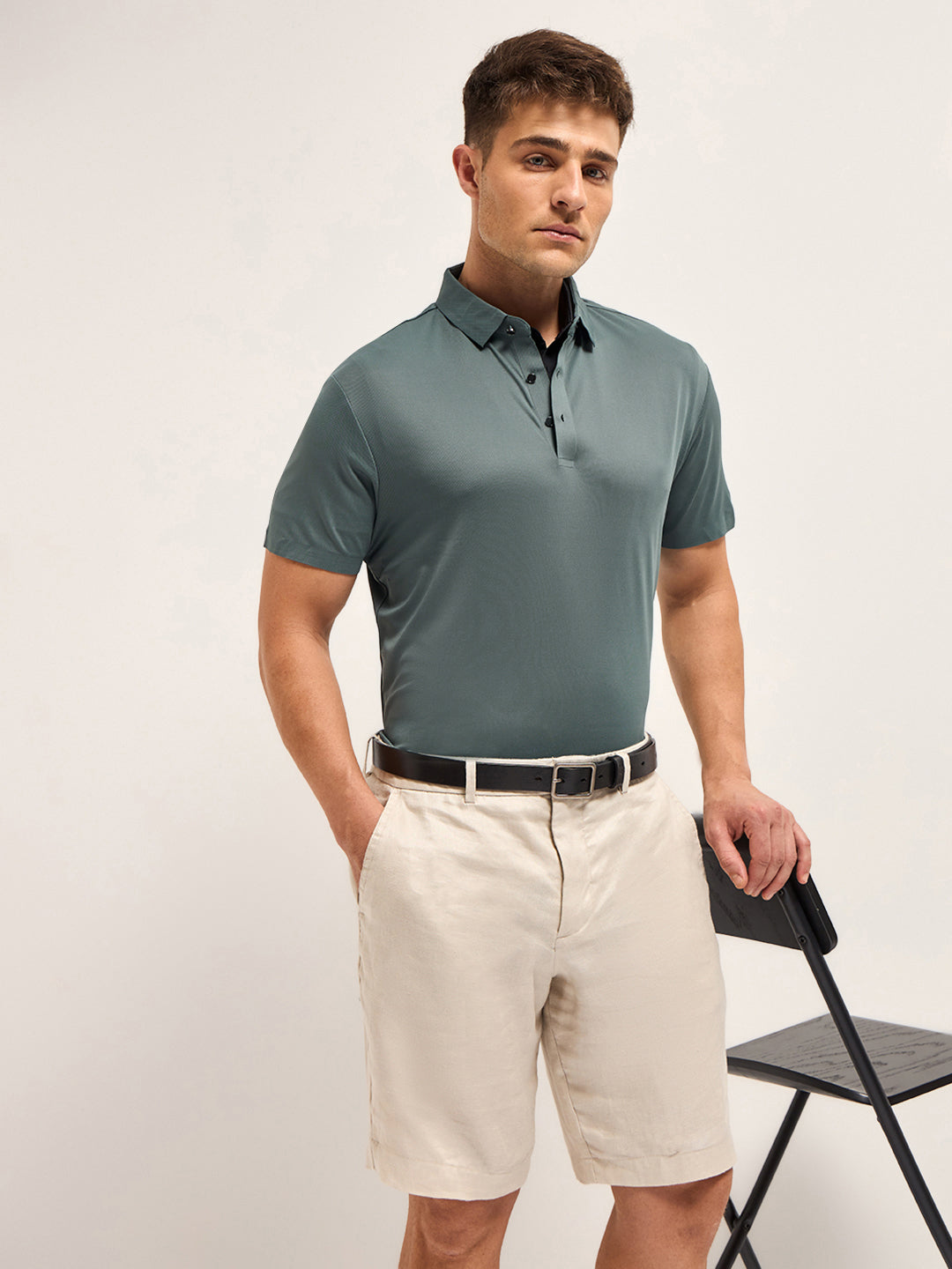 Men's Solid Slim Fit Performance Polo POL-CAPTON-GR