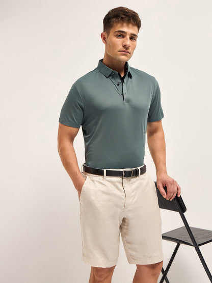 Men's Solid Slim Fit Performance Polo POL-CAPTON-GR