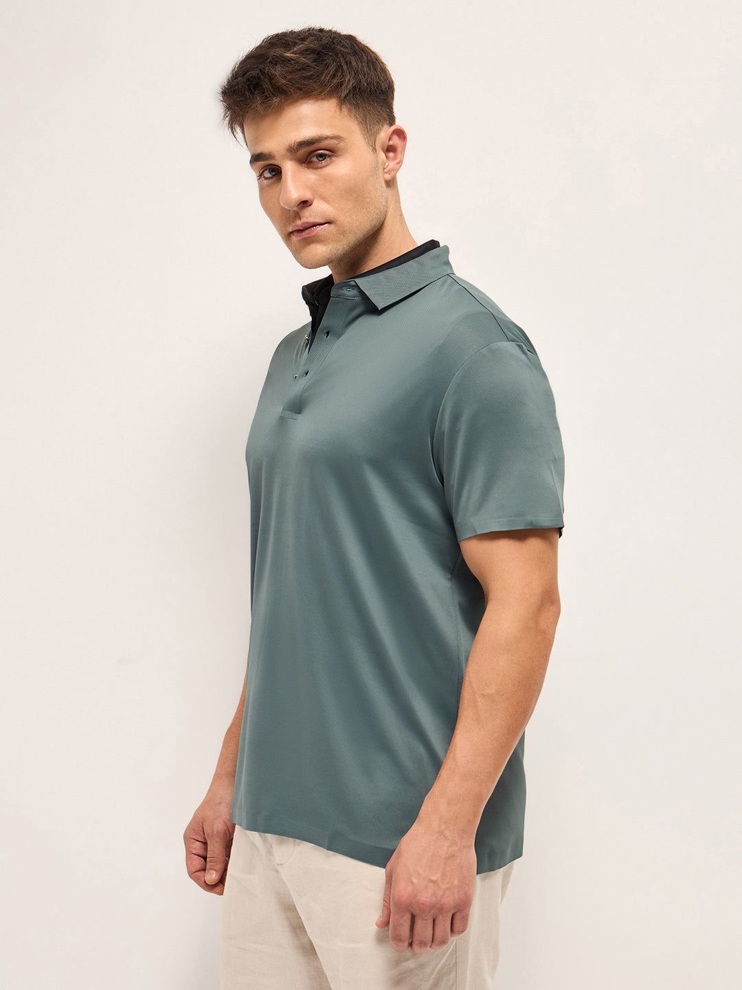 Men's Solid Slim Fit Performance Polo POL-CAPTON-GR