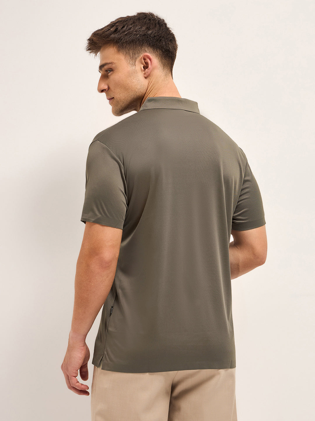 Men's Solid Slim Fit Performance Polo POL-DEFENCE-KH