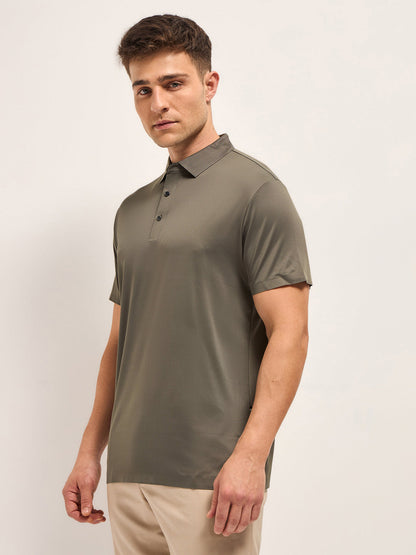 Men's Solid Slim Fit Performance Polo POL-DEFENCE-KH