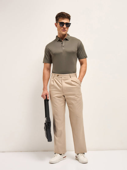 Men's Solid Slim Fit Performance Polo POL-DEFENCE-KH