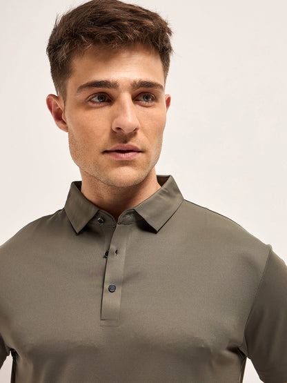 Men's Solid Slim Fit Performance Polo POL-DEFENCE-KH