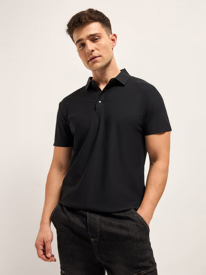 Men's Solid Slim Fit Quick Dry Performance Polo POL-DEPSCO-BK