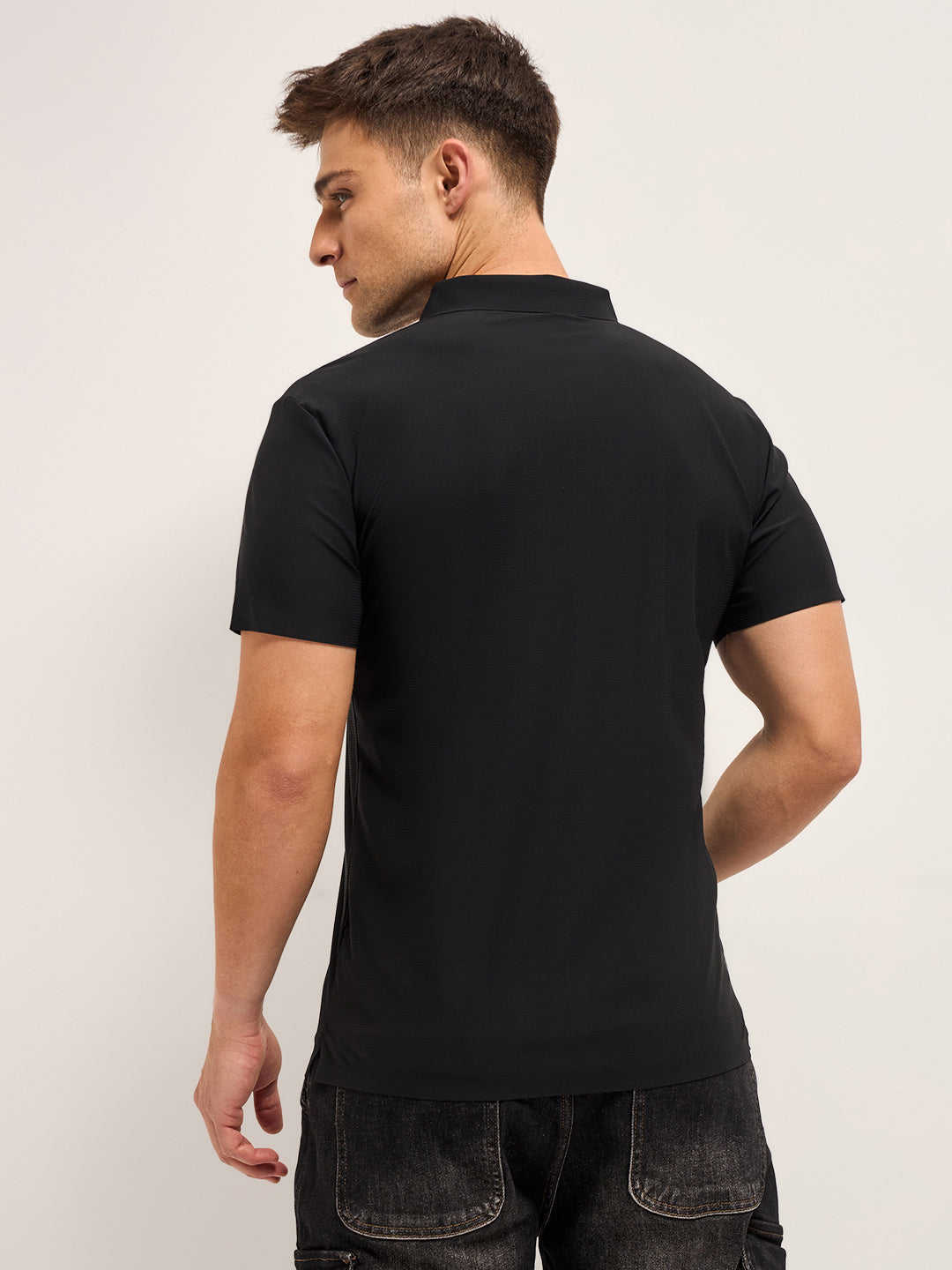 Men's Solid Slim Fit Quick Dry Performance Polo POL-DEPSCO-BK