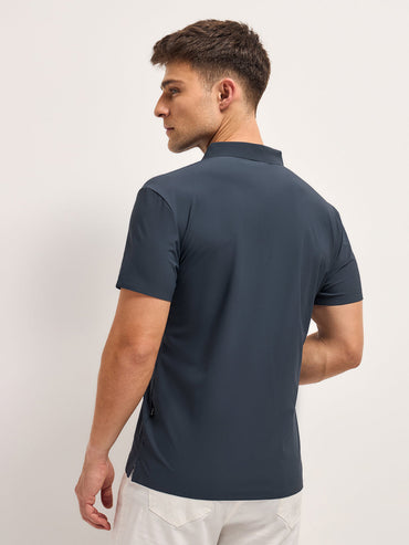 Men's Solid Slim Fit Quick Dry Performance Polo POL-DORKED-BL