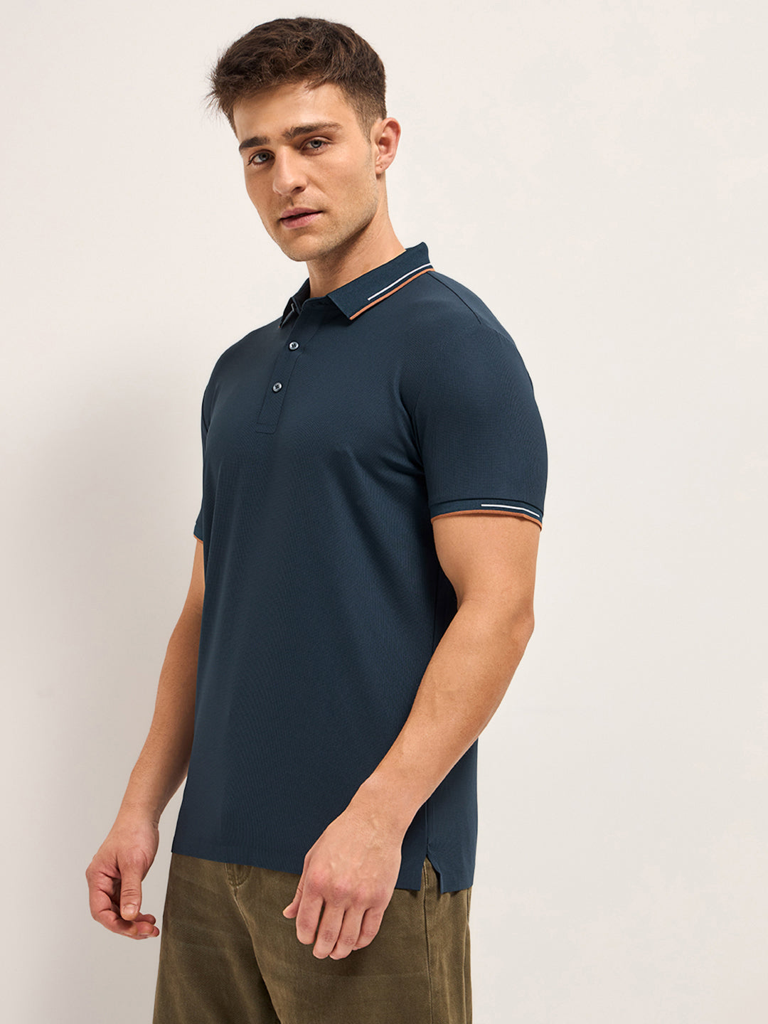 Men's Solid Slim Fit Performance Polo POL-FENOT-BL