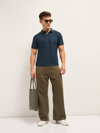 Men's Solid Slim Fit Performance Polo POL-FENOT-BL