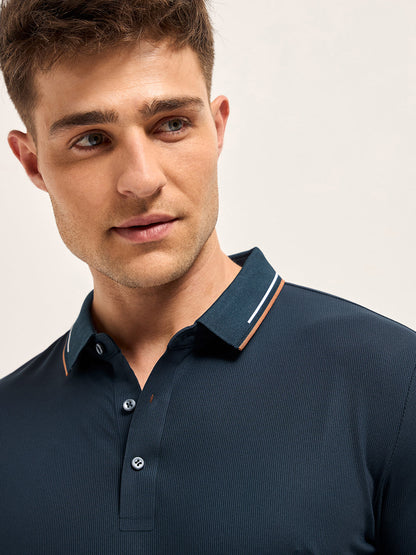 Men's Solid Slim Fit Performance Polo POL-FENOT-BL