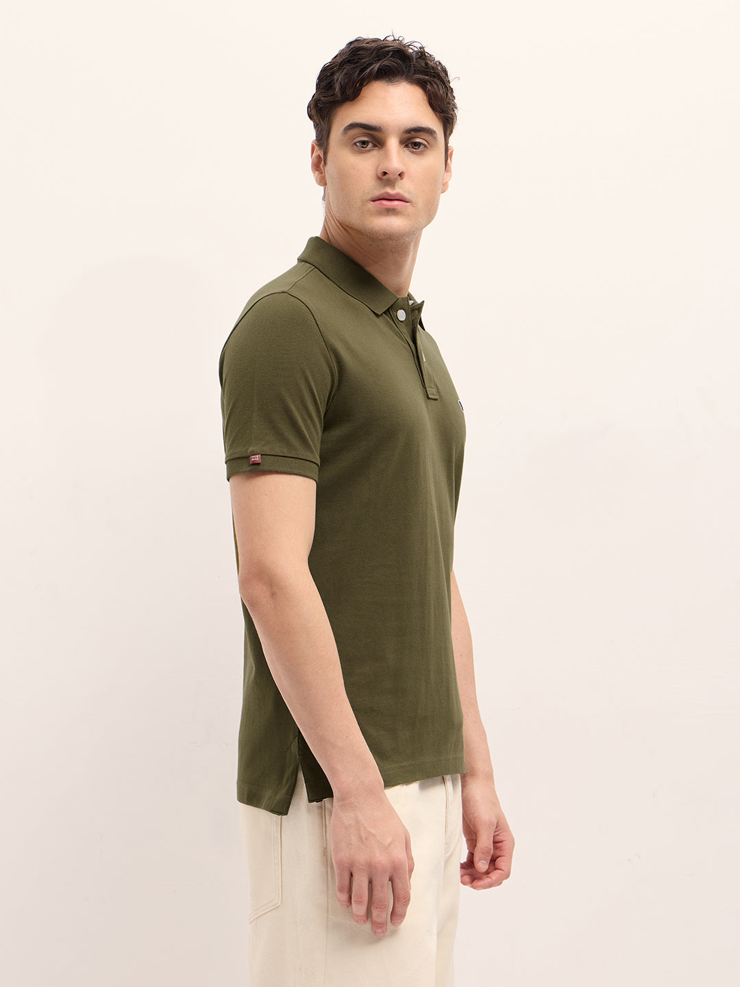 Men's Cotton Solid Regular Fit Polo POL-GRYLO-OL