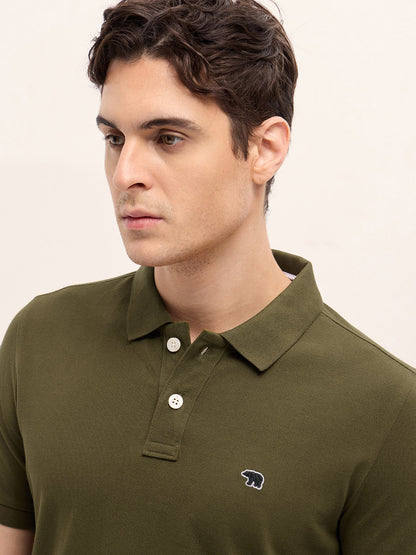 Men's Cotton Solid Regular Fit Polo POL-GRYLO-OL