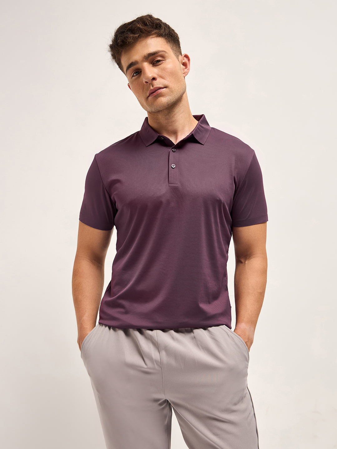 Men's Solid Slim Fit Performance Polo POL-HAMKO-PL | Bear House at Broadway
