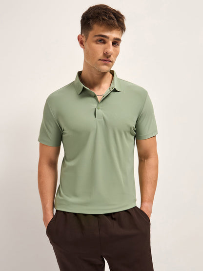 Men's Solid Slim Fit Performance Polo POL-HEGOR-GR