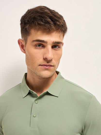 Men's Solid Slim Fit Performance Polo POL-HEGOR-GR