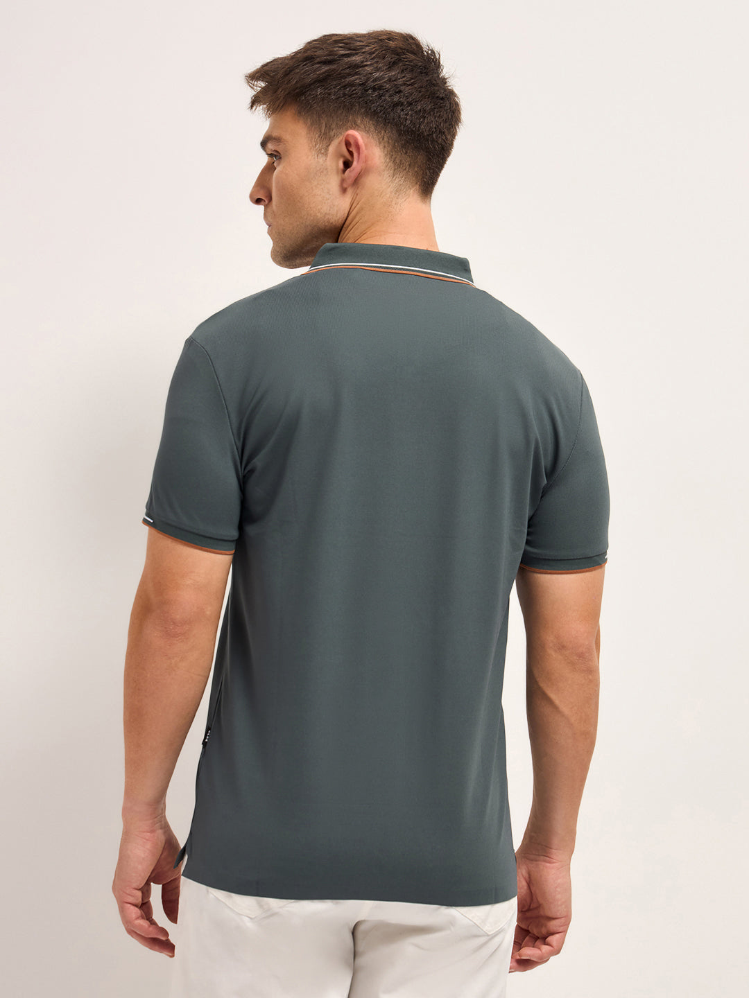 Men's Solid Slim Fit Performance Polo POL-JERTA-GR