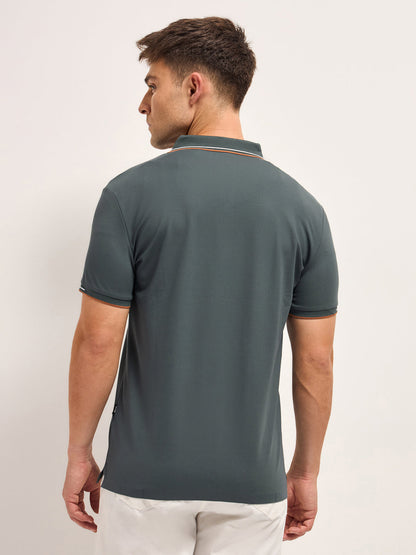 Men's Solid Slim Fit Performance Polo POL-JERTA-GR