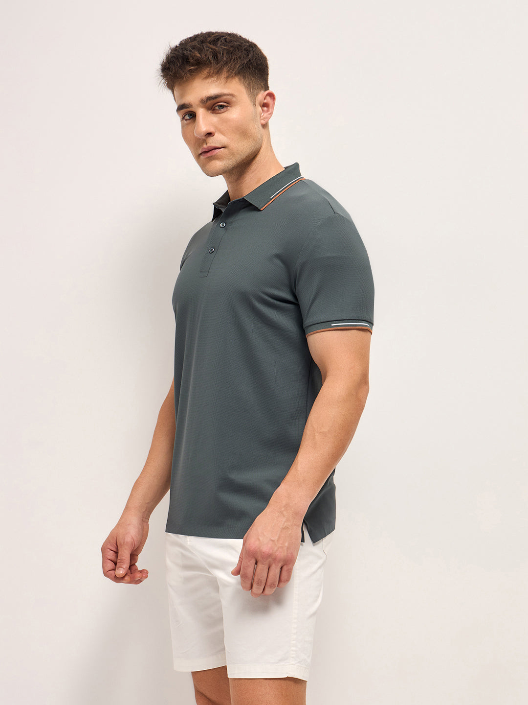 Men's Solid Slim Fit Performance Polo POL-JERTA-GR