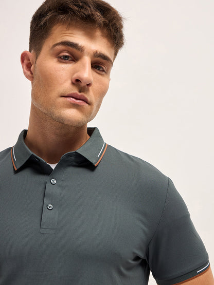 Men's Solid Slim Fit Performance Polo POL-JERTA-GR