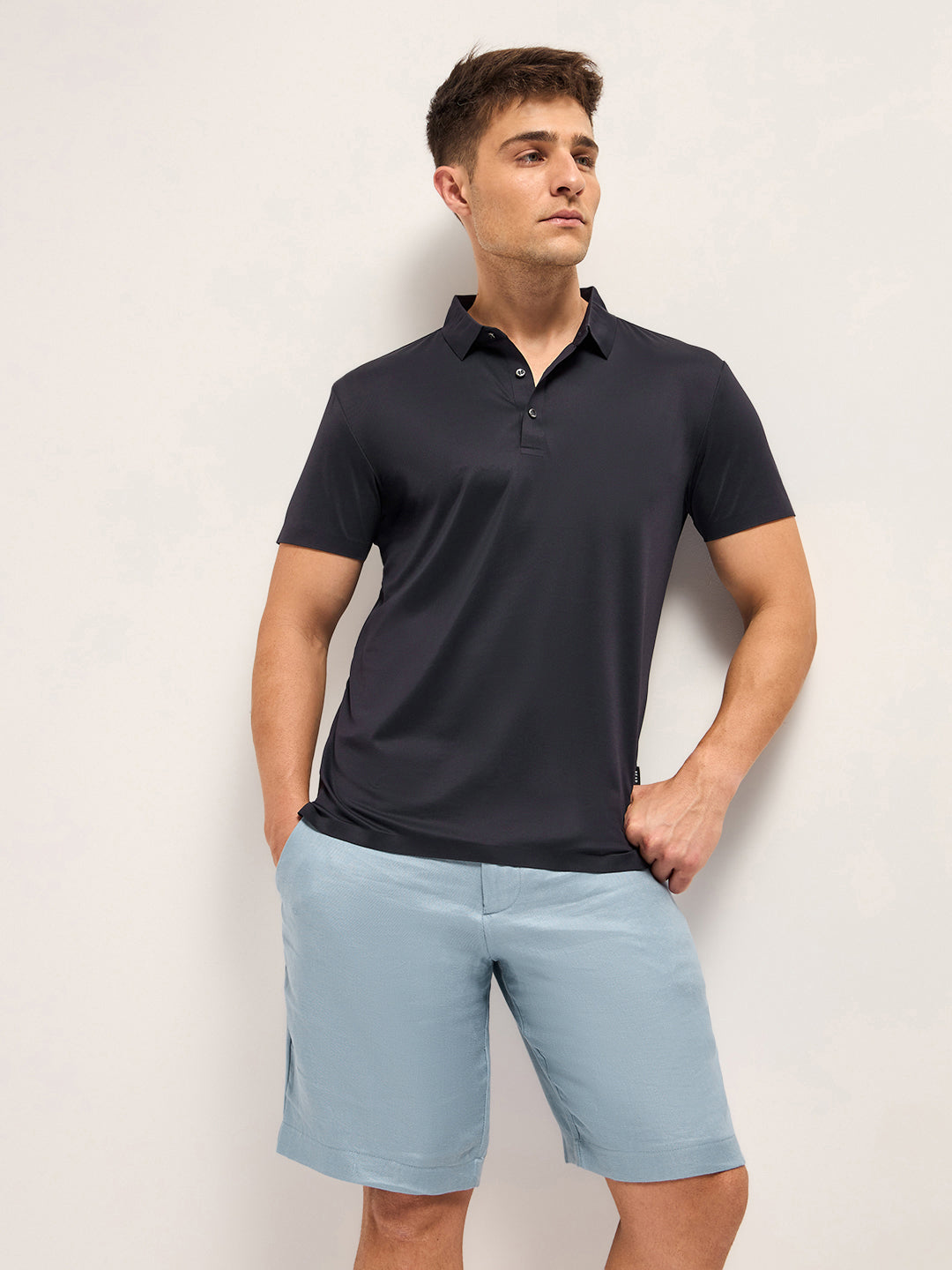 Men's Solid Slim Fit Performance Polo POL-KILEDO-BL
