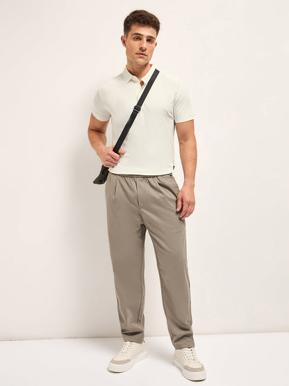 Men's Solid Slim Fit Performance Polo POL-KOMEX-WH