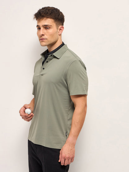 Men's Solid Slim Fit Performance Polo POL-KOYET-GR