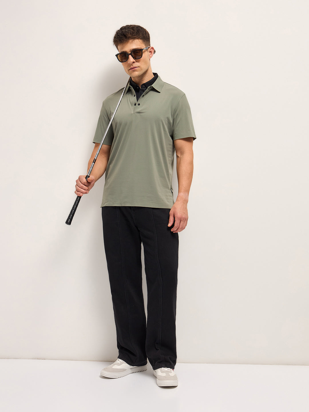 Men's Solid Slim Fit Performance Polo POL-KOYET-GR