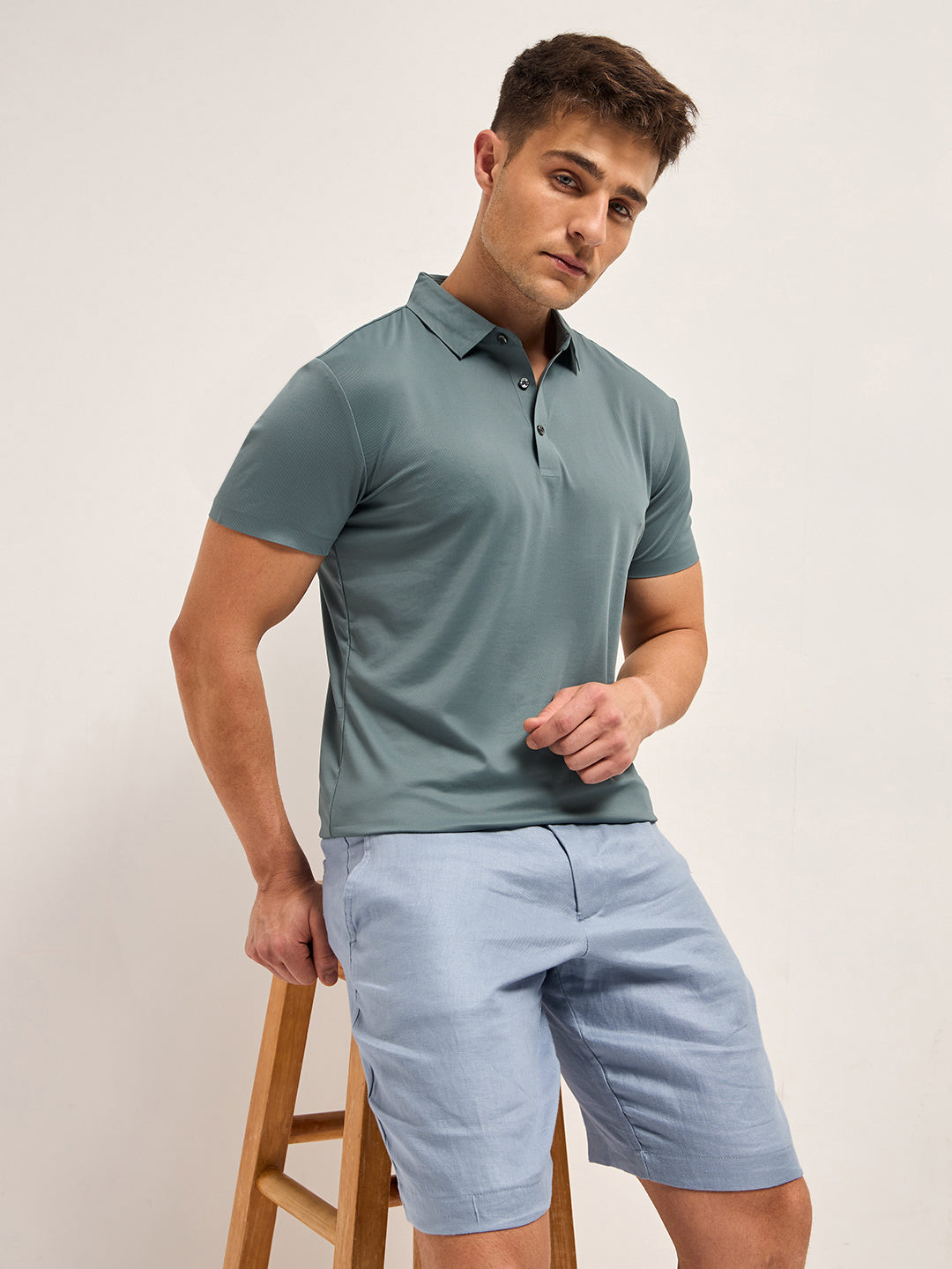 Men's Solid Slim Fit Performance Polo POL-LEWTO-GY