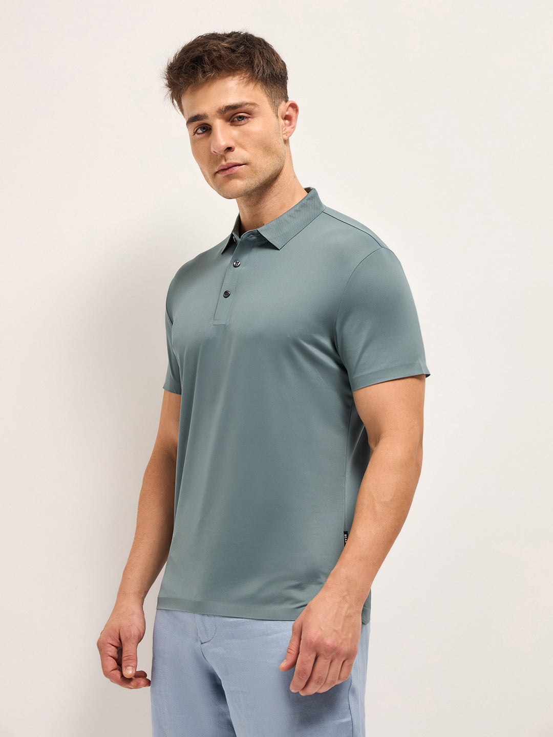 Men's Solid Slim Fit Performance Polo POL-LEWTO-GY