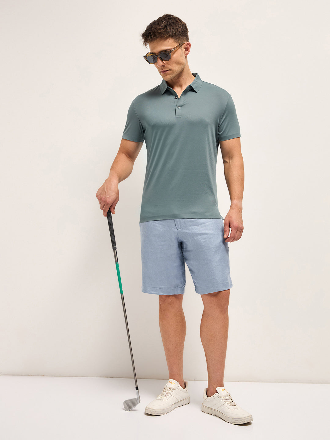 Men's Solid Slim Fit Performance Polo POL-LEWTO-GY