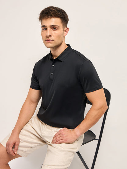 Men's Solid Slim Fit Performance Polo POL-LOPEM-BK