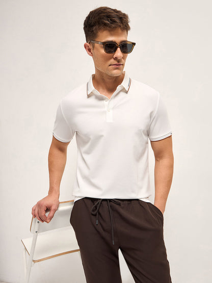 Men's Solid Slim Fit Performance Polo POL-MEBED-WH