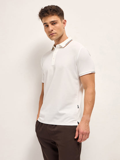 Men's Solid Slim Fit Performance Polo POL-MEBED-WH