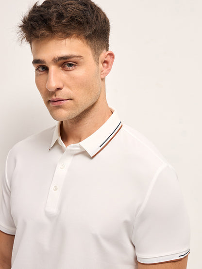Men's Solid Slim Fit Performance Polo POL-MEBED-WH