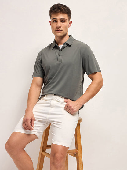 Men's Solid Slim Fit Performance Polo POL-MEXIL-GY