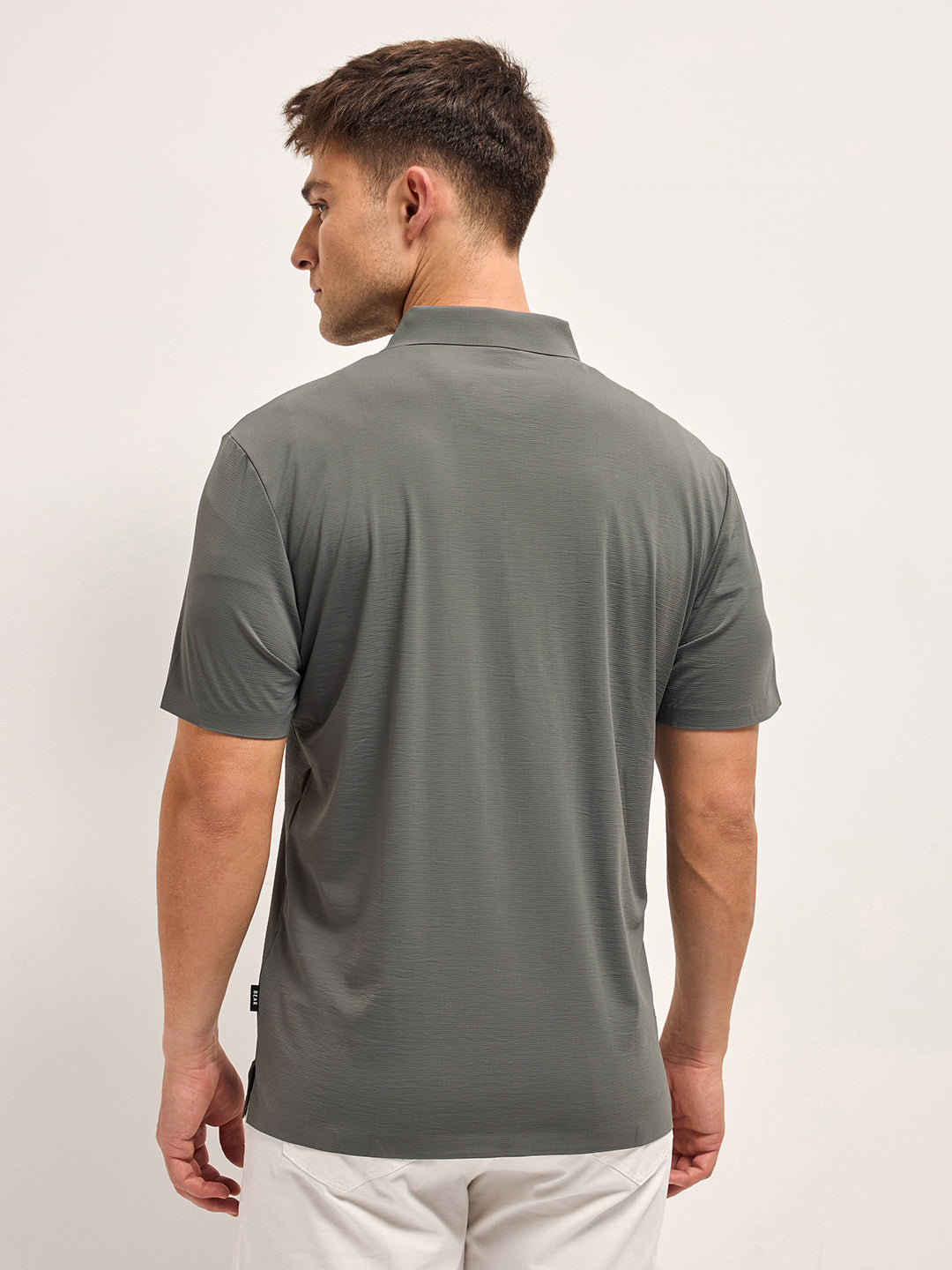 Men's Solid Slim Fit Performance Polo POL-MEXIL-GY