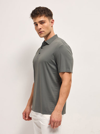 Men's Solid Slim Fit Performance Polo POL-MEXIL-GY