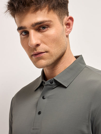 Men's Solid Slim Fit Performance Polo POL-MEXIL-GY