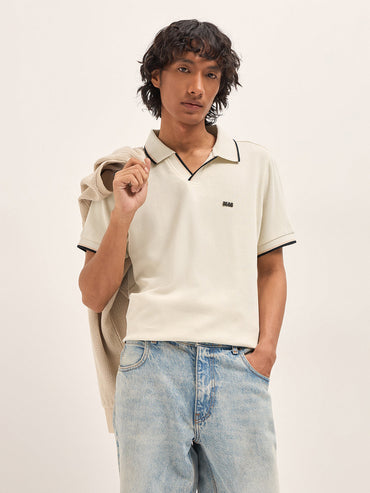 Men Pure Cotton Solid Slim Fit Polo POL-MIKA-CR