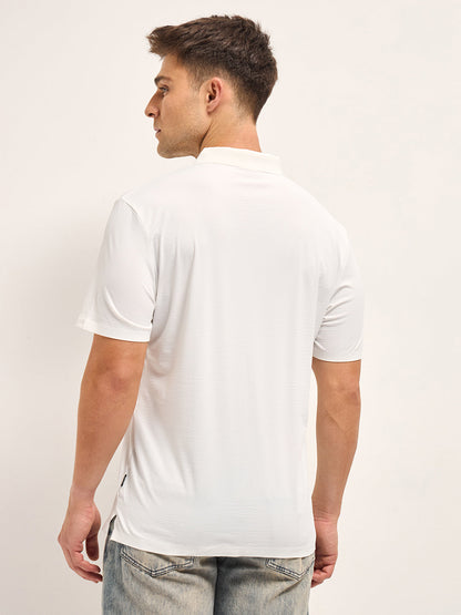 Men's Solid Slim Fit Performance Polo POL-MOWET-WH