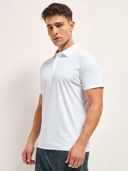 Men's Solid Quick Dry Slim Fit Performance Polo POL-OKIME-WH