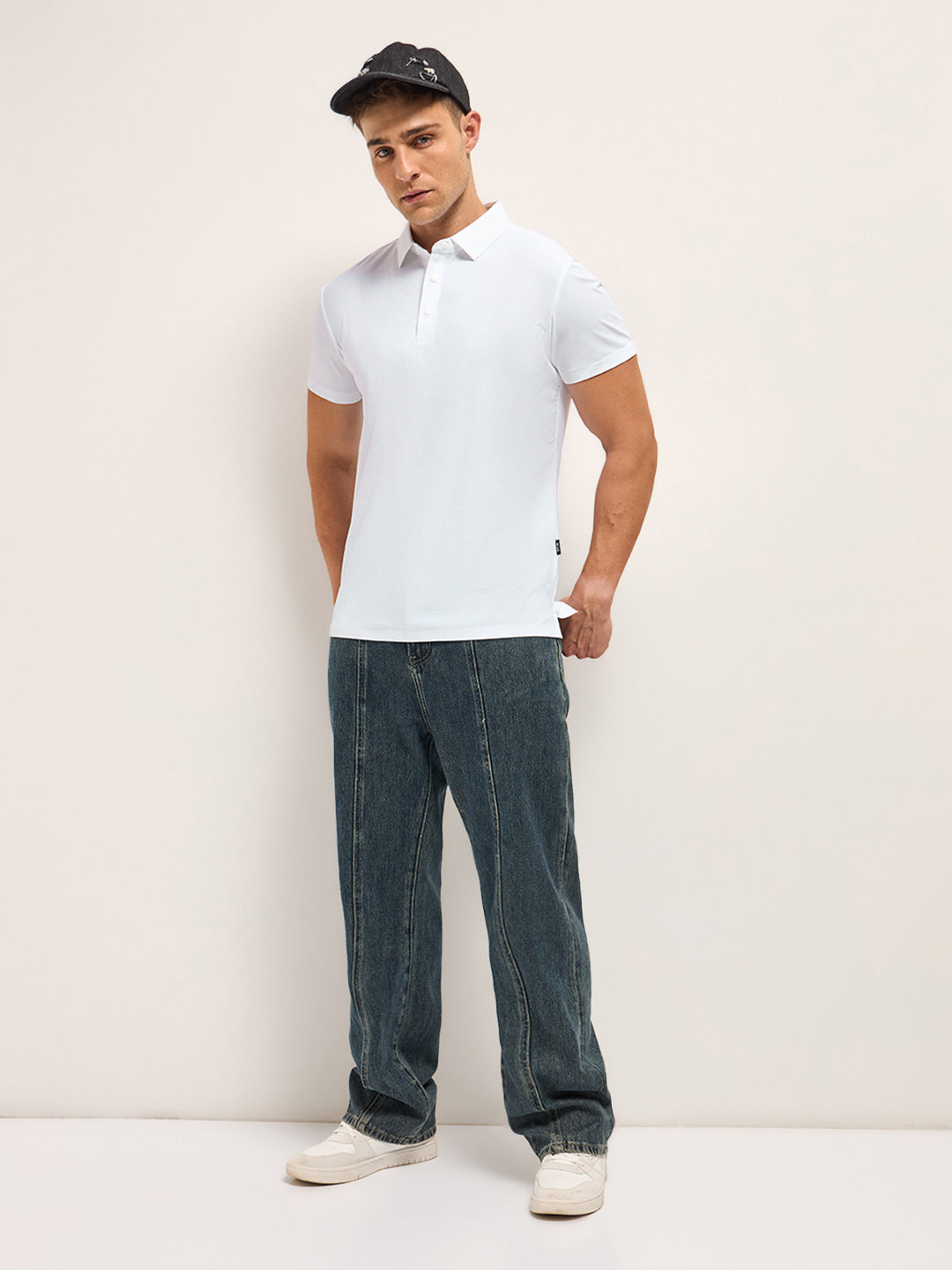 Men's Solid Quick Dry Slim Fit Performance Polo POL-OKIME-WH