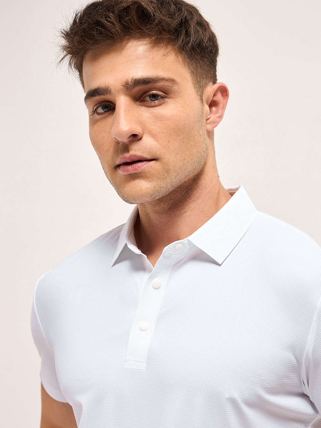 Men's Solid Quick Dry Slim Fit Performance Polo POL-OKIME-WH